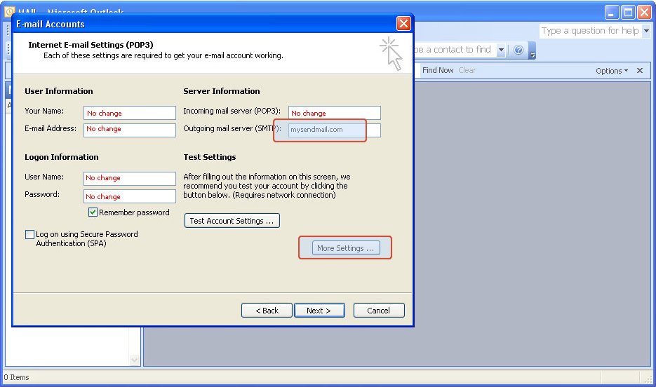 OUTLOOK SMTP SETTINGS SMTP SERVER CONFIGURATION SMTP SERVER SETTING