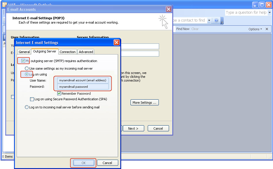 OUTLOOK SMTP SETTINGS SMTP SERVER CONFIGURATION SMTP SERVER SETTING